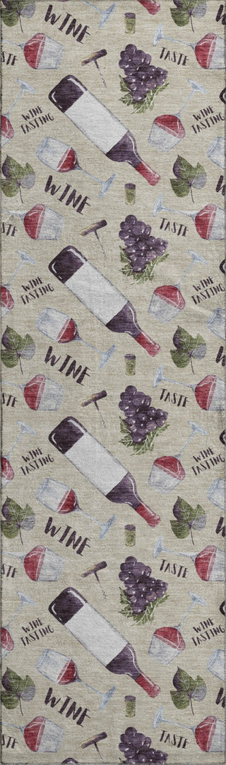 Piper Looms Mayfield Wine: Grapes AMF169 Ivory Machine Washable Area Rug Runner Main Image