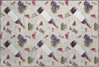 Piper Looms Mayfield Wine: Grapes AMF169 Ivory Machine Washable Area Rug Scatter Main Image