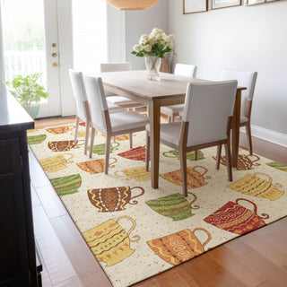 Piper Looms Mayfield Tea Cups AMF170 Multi Machine Washable Area Rug Lifestyle Image Feature