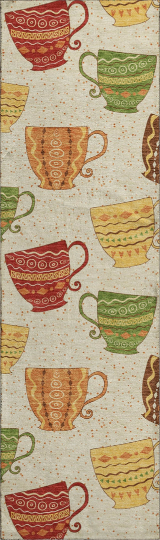 Piper Looms Mayfield Tea Cups AMF170 Multi Machine Washable Area Rug Runner Main Image