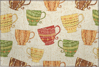 Piper Looms Mayfield Tea Cups AMF170 Multi Machine Washable Area Rug Scatter Main Image