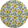 Piper Looms Mayfield Sunflowers and Butterfiles AMF171 Yellow Machine Washable Area Rug Round Main Image
