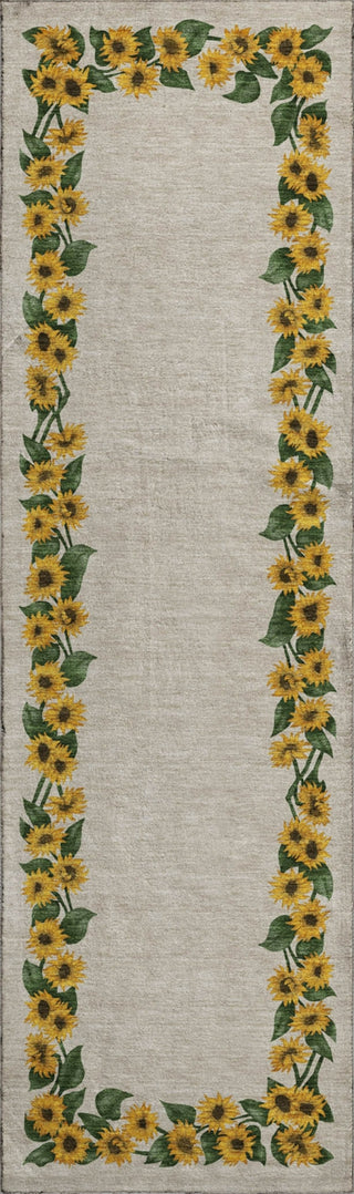Piper Looms Mayfield Sunflower Border AMF172 Yellow Machine Washable Area Rug Runner Main Image