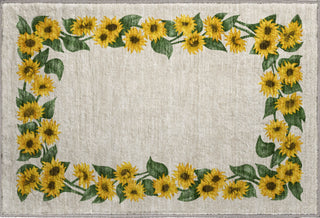 Piper Looms Mayfield Sunflower Border AMF172 Yellow Machine Washable Area Rug Scatter Main Image