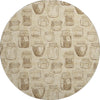 Piper Looms Mayfield Mason Jars AMF173 Beige Machine Washable Area Rug Round Main Image