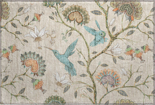 Piper Looms Mayfield Hummingbirds AMF174 Beige Machine Washable Area Rug Scatter Main Image