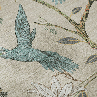 Piper Looms Mayfield Hummingbirds AMF174 Beige Machine Washable Area Rug Swatch Image