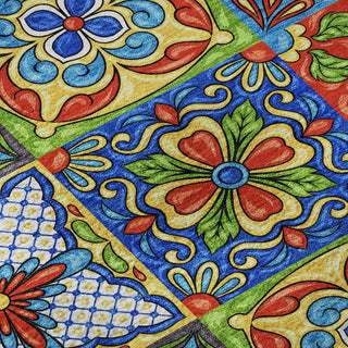 Piper Looms Mayfield Spanish Tiles AMF175 Kaleidoscope Machine Washable Area Rug Swatch Image