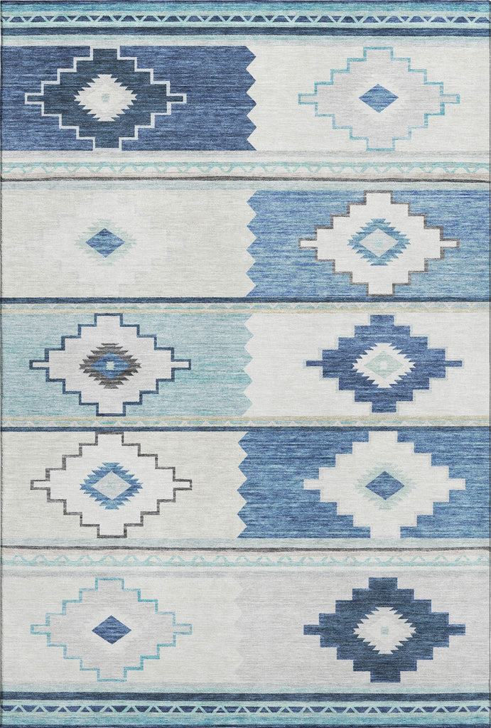 Piper Looms Mayfield Aztec AMF176 Blue Machine Washable Area Rug main image