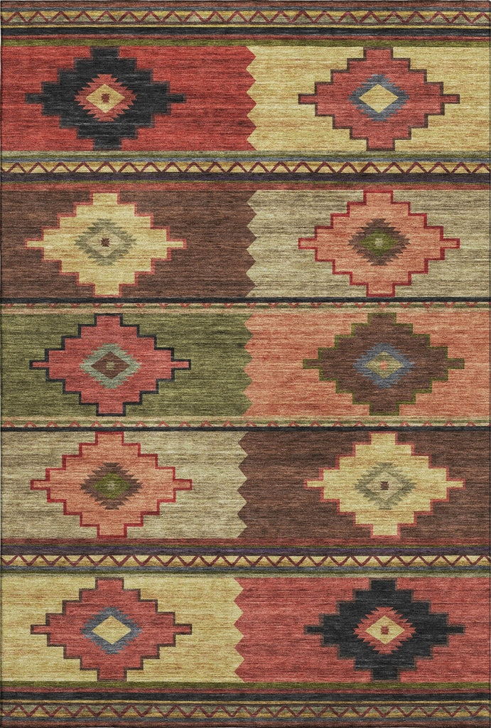 Piper Looms Mayfield Aztec AMF176 Paprika Machine Washable Area Rug main image