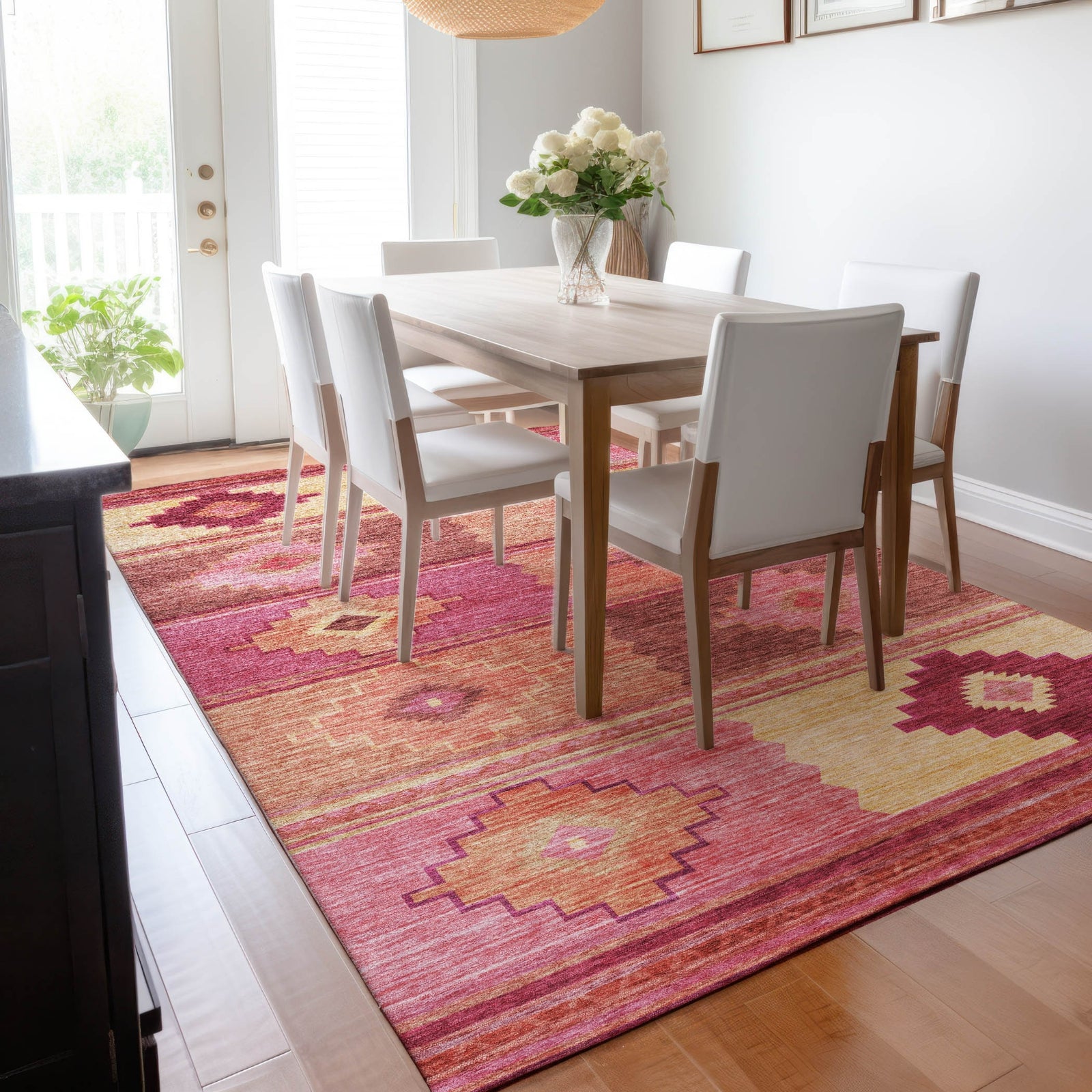 Piper Looms Mayfield Aztec AMF176 Pink Machine Washable Area Rug ...