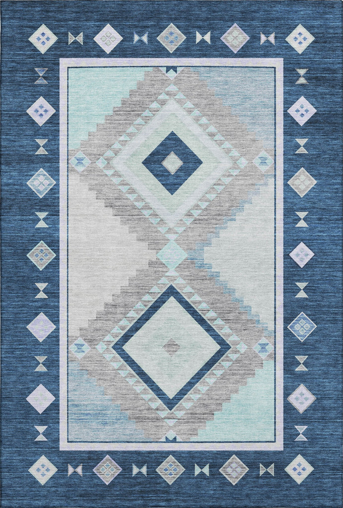 Piper Looms Mayfield Aztec AMF177 Blue Machine Washable Area Rug main image