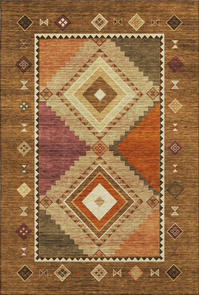 Piper Looms Mayfield Aztec AMF177 Brown Machine Washable Area Rug main image