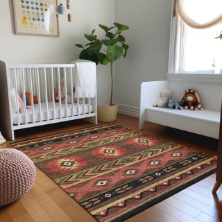 Piper Looms Mayfield Aztec AMF178 Brown Machine Washable Area Rug Lifestyle Image Feature