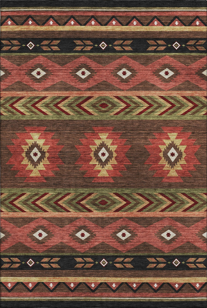 Piper Looms Mayfield Aztec AMF178 Brown Machine Washable Area Rug main image