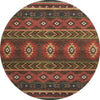 Piper Looms Mayfield Aztec AMF178 Brown Machine Washable Area Rug Round Main Image
