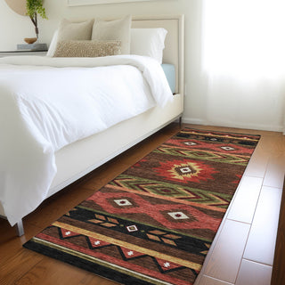 Piper Looms Mayfield Aztec AMF178 Brown Machine Washable Area Rug Runner Lifestyle Image Feature