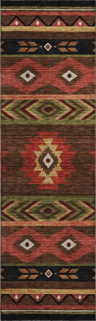 Piper Looms Mayfield Aztec AMF178 Brown Machine Washable Area Rug Runner Main Image
