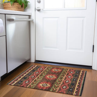 Piper Looms Mayfield Aztec AMF178 Brown Machine Washable Area Rug Scatter Lifestyle Image Feature