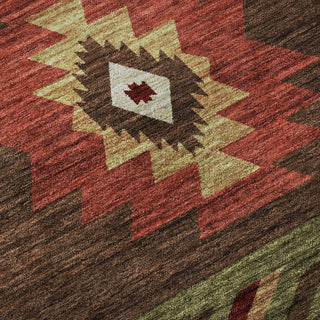 Piper Looms Mayfield Aztec AMF178 Brown Machine Washable Area Rug Swatch Image