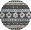 Piper Looms Mayfield Aztec AMF178 Midnight Machine Washable Area Rug Round Main Image