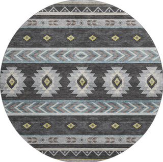 Piper Looms Mayfield Aztec AMF178 Midnight Machine Washable Area Rug Round Main Image