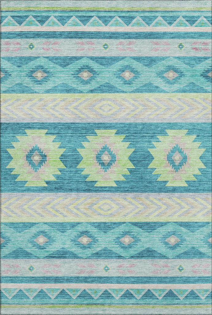 Piper Looms Mayfield Aztec AMF178 Peacock Machine Washable Area Rug main image