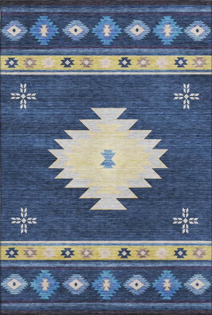 Piper Looms Mayfield Aztec AMF179 Blue Machine Washable Area Rug main image