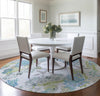 Piper Looms Mayfield Coral AMF180 Aqua Machine Washable Area Rug Round Lifestyle Image Feature