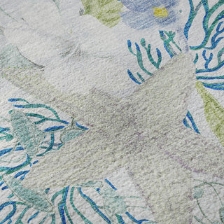 Piper Looms Mayfield Coral AMF180 Aqua Machine Washable Area Rug Swatch Image