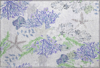 Piper Looms Mayfield Coral AMF180 Blue Machine Washable Area Rug Scatter Main Image