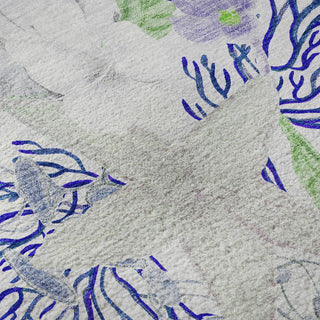 Piper Looms Mayfield Coral AMF180 Blue Machine Washable Area Rug Swatch Image