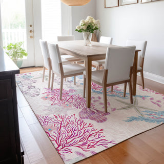Piper Looms Mayfield Coral AMF180 Raspberry Machine Washable Area Rug Lifestyle Image Feature