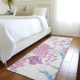 Piper Looms Mayfield Coral AMF180 Raspberry Machine Washable Area Rug Runner Lifestyle Image Feature