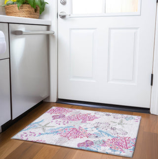 Piper Looms Mayfield Coral AMF180 Raspberry Machine Washable Area Rug Scatter Lifestyle Image Feature