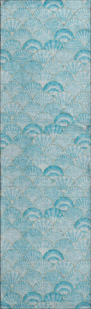 Piper Looms Mayfield Shells AMF181 Aqua Machine Washable Area Rug Runner Main Image