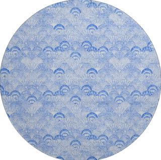 Piper Looms Mayfield Shells AMF181 Blue Machine Washable Area Rug Round Main Image