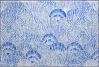 Piper Looms Mayfield Shells AMF181 Blue Machine Washable Area Rug Scatter Main Image