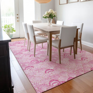 Piper Looms Mayfield Shells AMF181 Pink Machine Washable Area Rug Lifestyle Image Feature