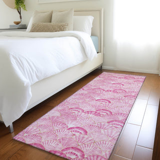 Piper Looms Mayfield Shells AMF181 Pink Machine Washable Area Rug Runner Lifestyle Image Feature
