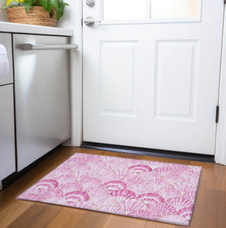 Piper Looms Mayfield Shells AMF181 Pink Machine Washable Area Rug Scatter Lifestyle Image Feature