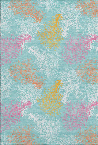 Piper Looms Mayfield Coral AMF182 Aqua Machine Washable Area Rug main image