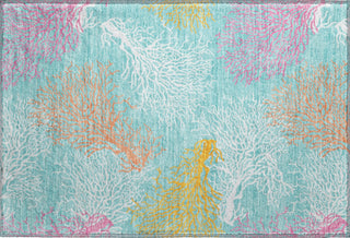 Piper Looms Mayfield Coral AMF182 Aqua Machine Washable Area Rug Scatter Main Image