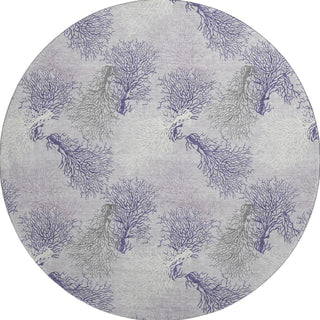 Piper Looms Mayfield Coral AMF182 Purple Machine Washable Area Rug Round Main Image