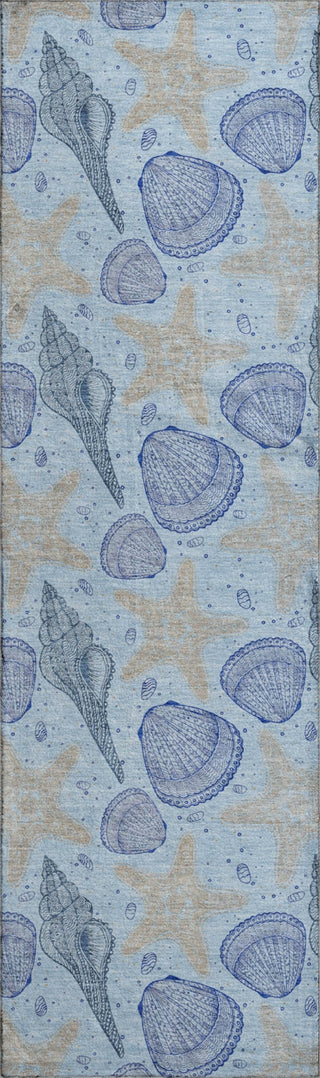 Piper Looms Mayfield Shells AMF183 Blue Machine Washable Area Rug Runner Main Image