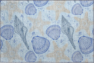 Piper Looms Mayfield Shells AMF183 Blue Machine Washable Area Rug Scatter Main Image