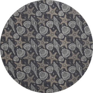 Piper Looms Mayfield Shells AMF183 Midnight Machine Washable Area Rug Round Main Image