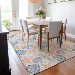 Piper Looms Mayfield Shells AMF183 Peach Machine Washable Area Rug Lifestyle Image Feature