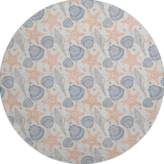 Piper Looms Mayfield Shells AMF183 Peach Machine Washable Area Rug Round Main Image