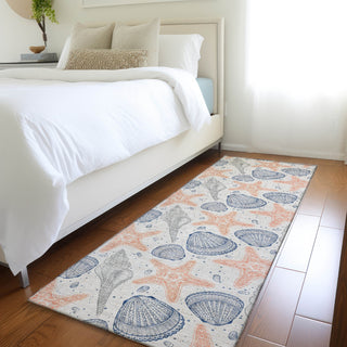 Piper Looms Mayfield Shells AMF183 Peach Machine Washable Area Rug Runner Lifestyle Image Feature